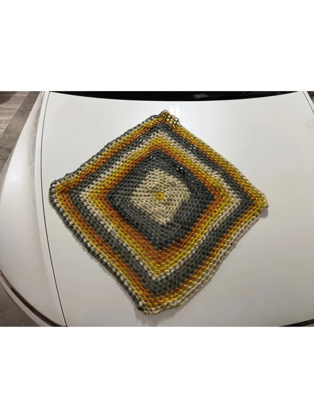 Handmade vintage crocheted granny square